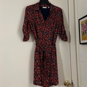 XS New York & Co. Navy blue and red dress